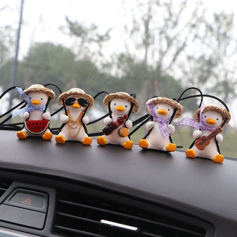 Cute Swing Duck Car Rearview Mirror Pendant Little Duck Car Etsy