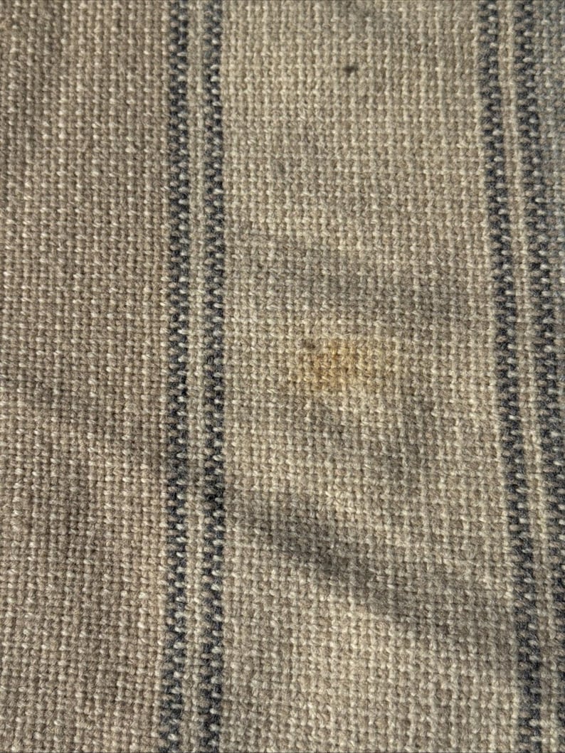 Vintage Pendleton Wool Throw 66”x52” Blanket Striped Beige Cream Blue Fringe image 5