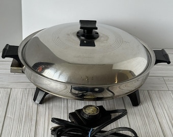 Rena Ware 14" Electric Skillet Stainless West Bend Liquid Core Fry Pan #17100