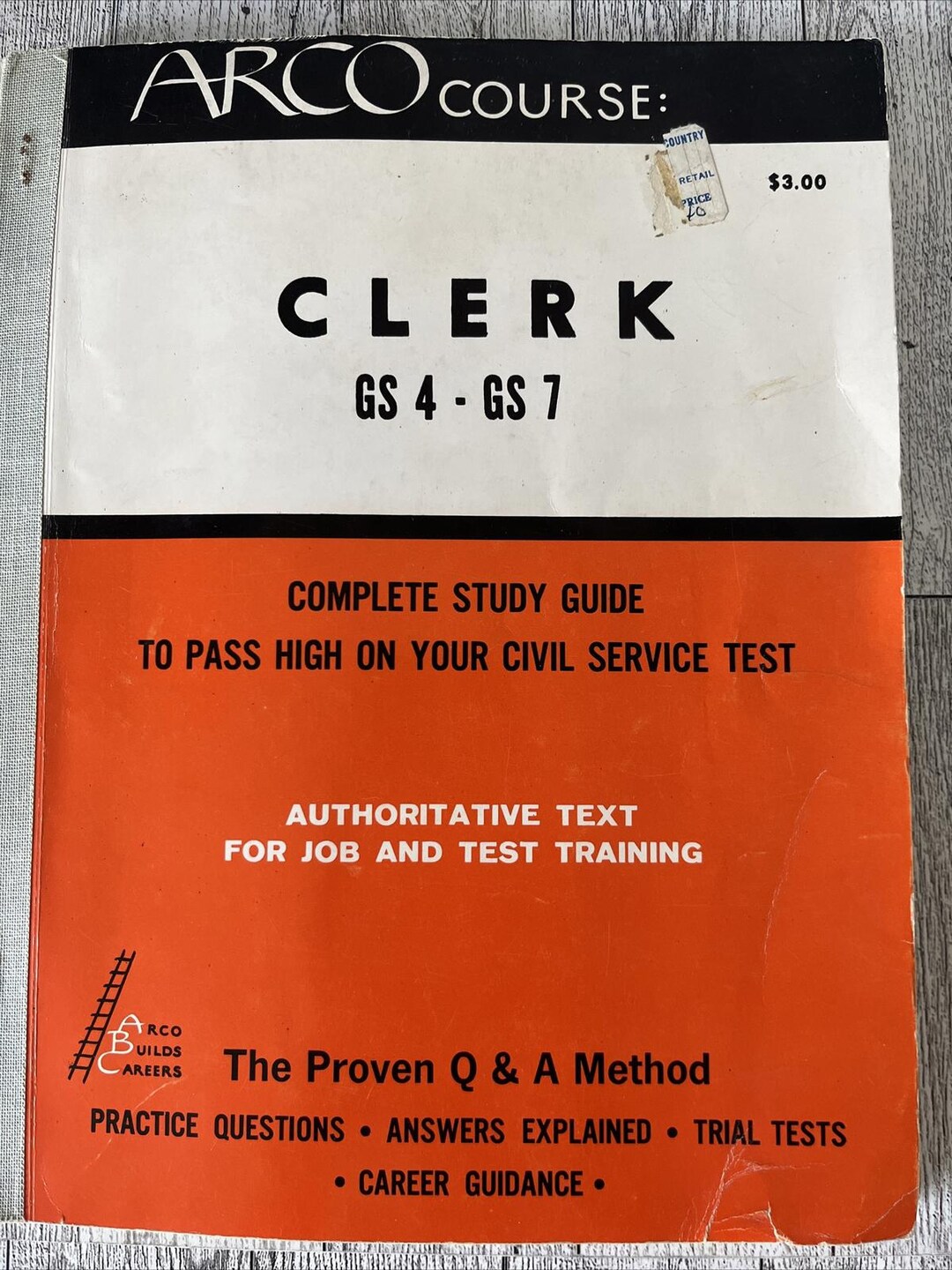RARE Arco 1965 Vintage CLERK Civil SERVICE Test Exam Prep Book Study ...