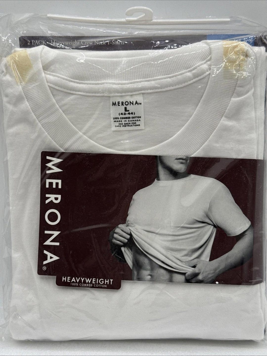 Vintage 2001 Merona Target Heavyweight Crew White T Shirt 2pk Combed ...