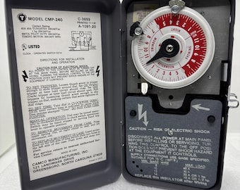 Temporizador mecánico CAMCO CMP-240, año 1981, sin probar, en buen estado.