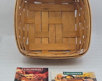 Longaberger Medium Berry Basket #11410 With Original Product Card 1997 Vintage