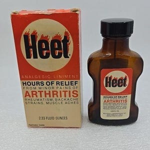 Vintage Heet Analgesic Liniment 2.33 oz Whitehall Laboratories Empty Bottle
