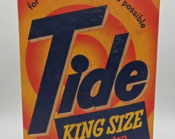 Vintage NOS Tide Laundry Detergent 5 Lb 3 3/4oz King Size Box RARE 1950's-1960's