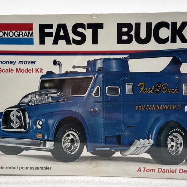 1995 Tom Daniel’s Fast Buck 1/24 Armored Truck Monogram  Model Kit Sealed #7533