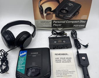 Fisher PCD-6300 draagbare cd-speler auto met cassetteadapter, hoofdtelefoon *LEES*