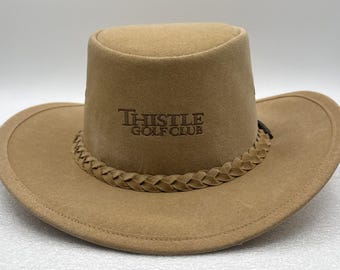 Aussie Shade Australian Golf Hat “Thistle Golf Club” Tan Medium UV Protection