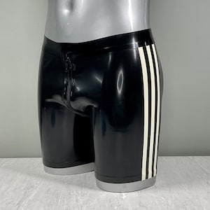 Striped All Round Zip Shorts | 0.5 Latex | Men&#39;s Rubber