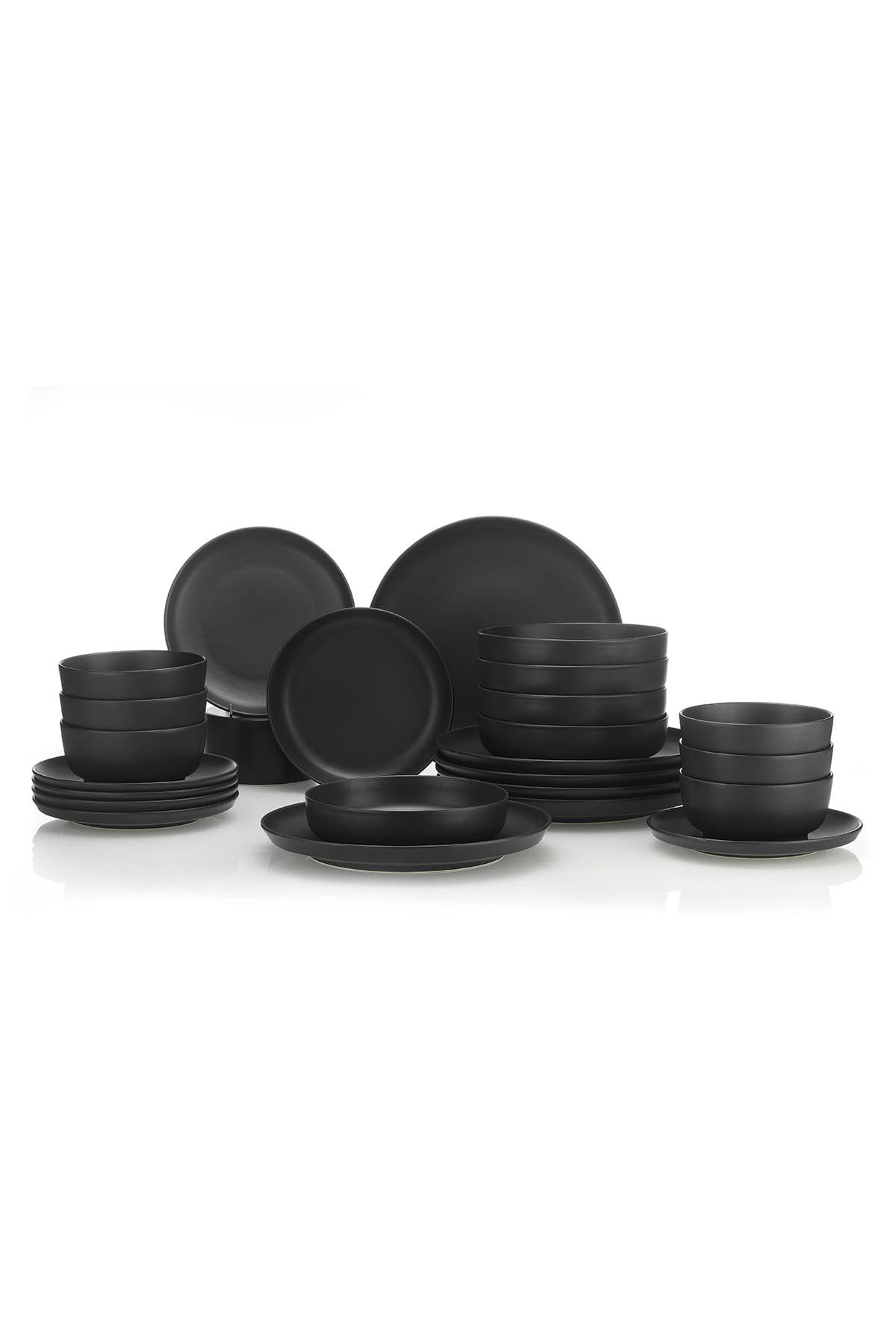Matte Black Dinnerware Set Etsy