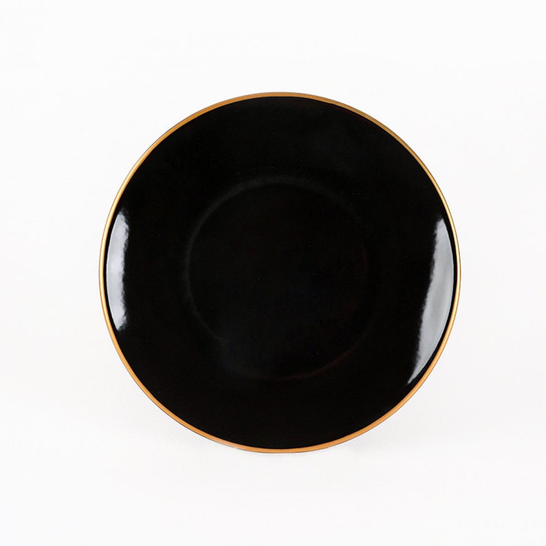 Black and Gold Dinnerware Set Etsy