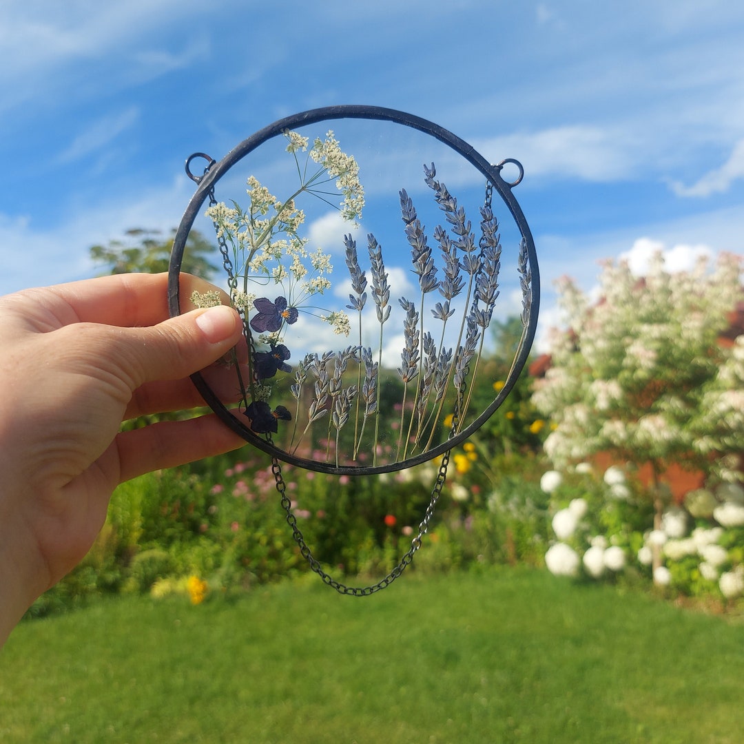 139. Stained Glass. Decor. Dried Flowers. Pressed Flower Etsy