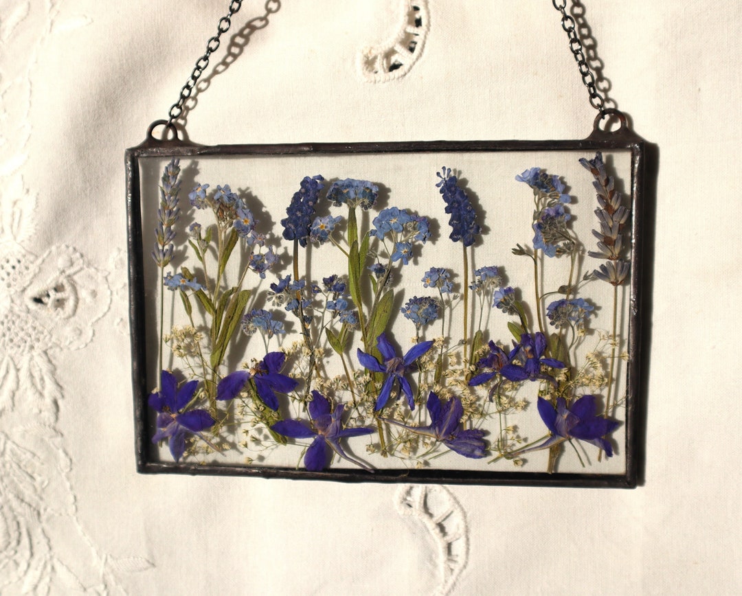 Stained glass frame, pressed flower frame, pressed plant frame