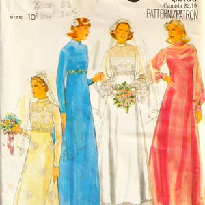 High Neck Long Sleeve Wedding Gowns Dresses SZ 10 Butterick 5533 **MISSING PIECE**