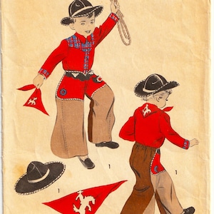 Cowboy Costume SZ 8 Advance Sew Pattern 704  **MISSING PIECES**