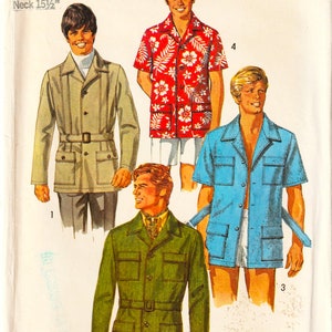 Safari Hawaiian Jacket Shirt 40" Simplicity 8823