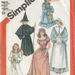 Settler Pioneer Colonial Quaker Angel Witch Costumes 10-12 Simplicity 5741