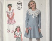 GUNNE SAX DRESSES Simplicity 7975 Dropped Waist Large Collar Szs 7, 8 10
