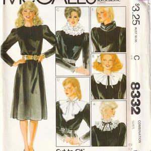 Historical Collars Dress SZ 8-12 McCall's 8332