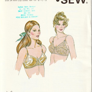 Bras 32 or 34 AA-D Cups Kwik Sew 1017