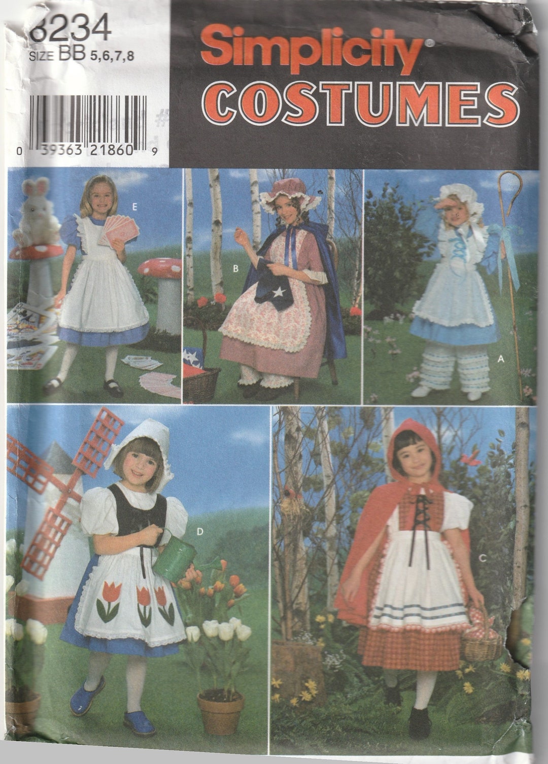 Fairy Tales Nursery Rhymes Costumes Simplicity 8234 SZS 58 Etsy