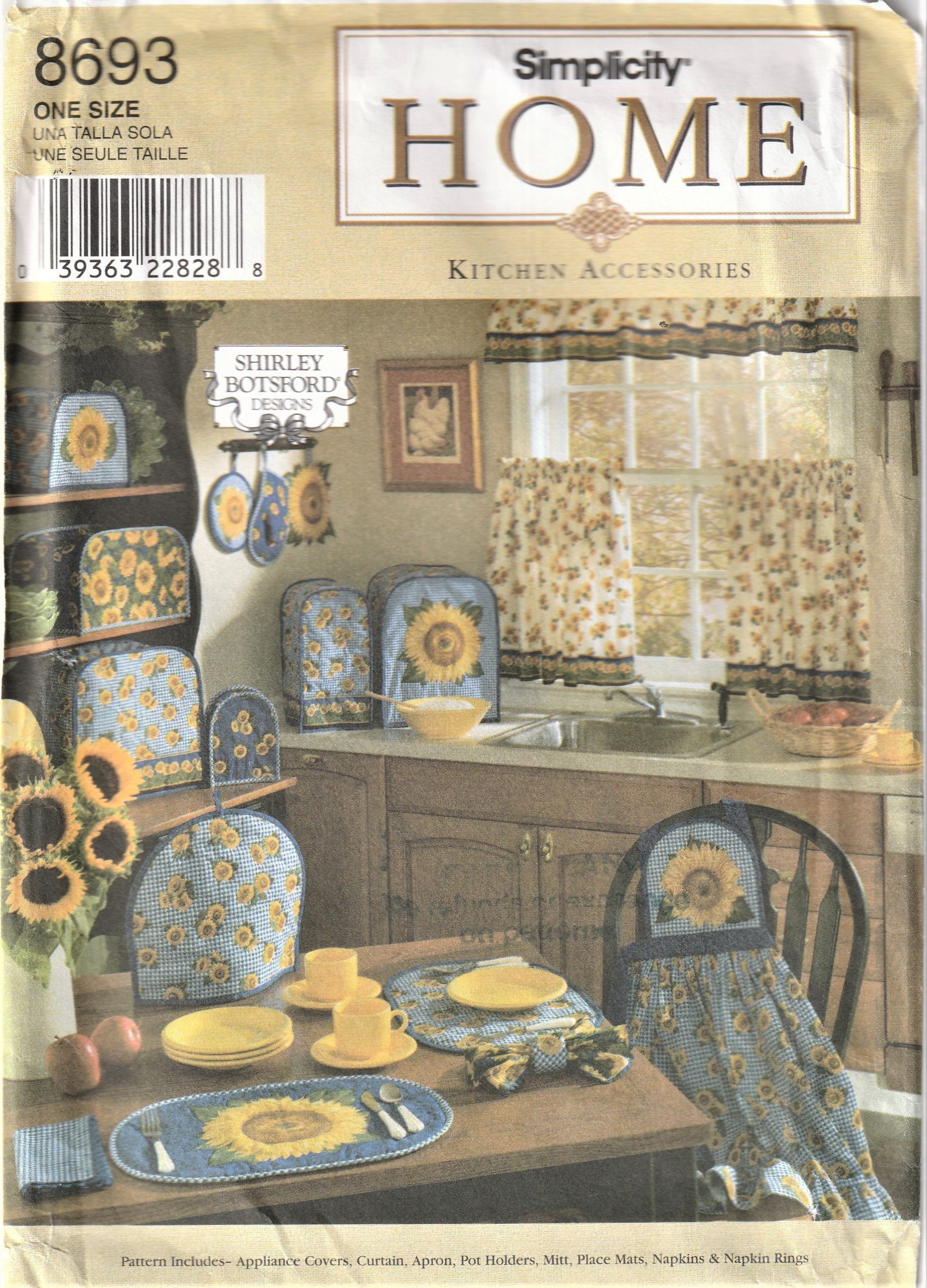 Simplicity, Other, Simplicity Sewing Pattern 8437 Kitchen Appliance Covers  Apple Potholder Placemat