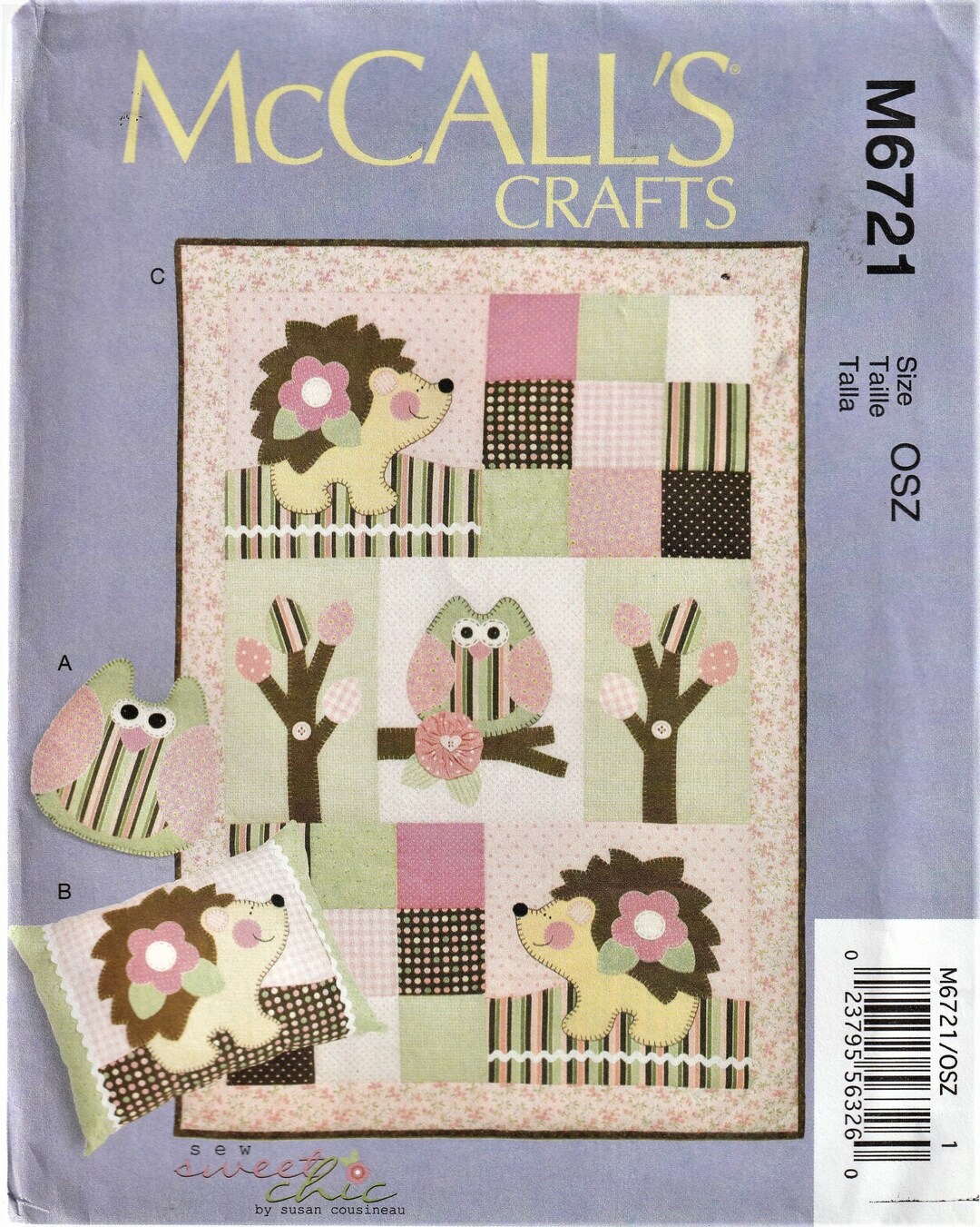 Woodland Animals Owl Porcupine Pillows Quilt Mccall's Etsy