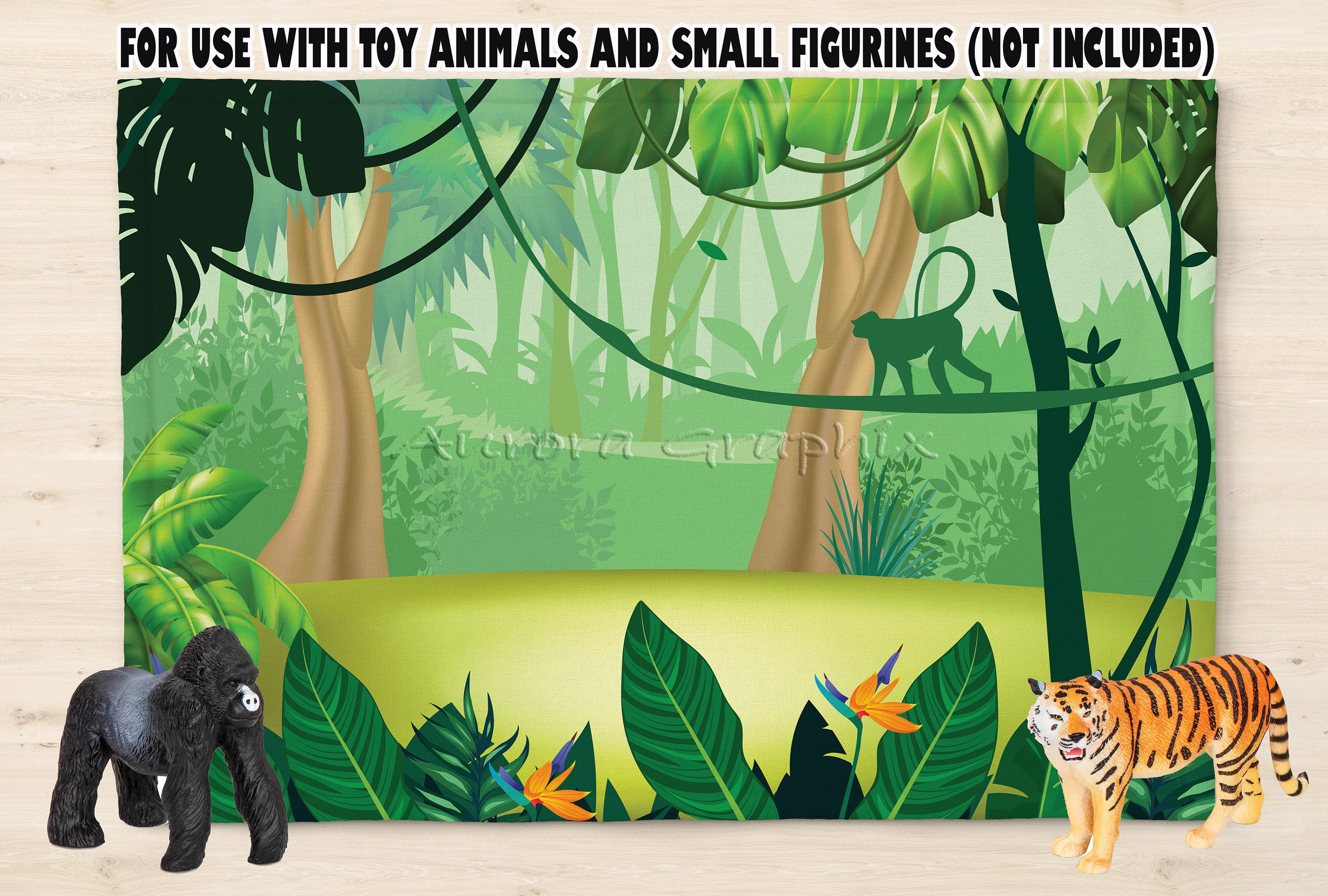 Jungle Safari Theme DIGITAL Sublimation Design for Play Mat Placemats Kids Food Play Mat Felt Tropical Gift Idea Digital Download PNG Only