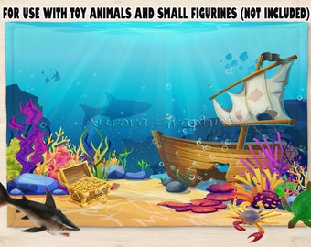 Under The Sea Ocean Theme DIGITAL Sublimation Design for Play Mat Placemats Kids Food Play Mat Felt Gift Idea Digital Download PNG Only