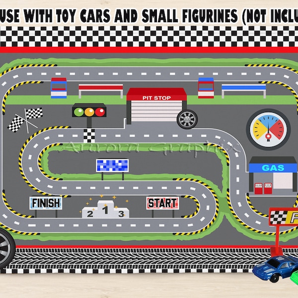 Race Car Track Racing DIGITAL Sublimation Design for Play Mat Placemats Kids Food Play Mat Felt Gift Idea Digital Download PNG Only
