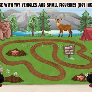 Camping Theme Outdoor ATV DIGITAL Sublimation Design for Play Mat Placemats Kids Food Play Mat Felt Gift Idea Digital Download PNG Only