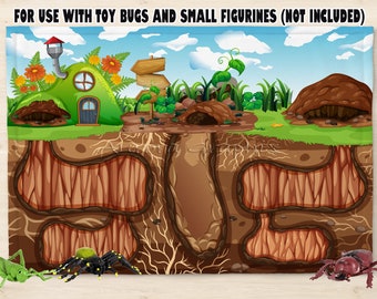 Bug Theme Insect World DIGITAL Sublimation Design for Play Mat Placemats Kids Food Play Mat Felt Gift Idea Digital Download PNG ONLY