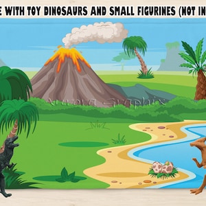 Jurassic dinosaurus thema DIGITAAL sublimatieontwerp voor speelmat Placemats Kids Food Play Mat Vilt Cadeau Idee Digitale download Alleen PNG