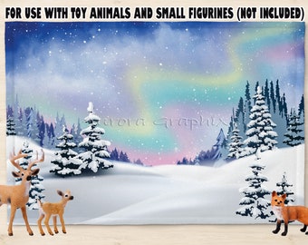 Winter Forest Theme Outdoor DIGITAL Sublimation Design for Play Mat Placemats Kids Food Play Mat Felt Gift Idea Digital Download PNG Only