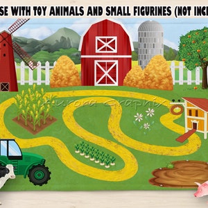Farm Animal Theme DIGITAL Sublimation Design for Play Mat Placemats Kids Food Play Mat Felt Barn Tractor Gift Idea Digital Download PNG Only