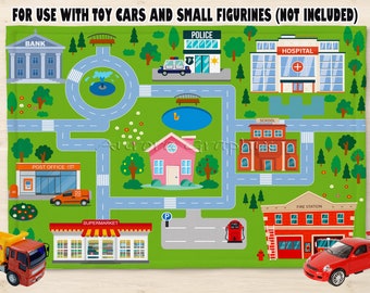 Car City Town Roads Track DIGITAL Sublimation Design for Play Mat Placemats Kids Food Play Mat Felt Gift Idea Digital Download PNG Only