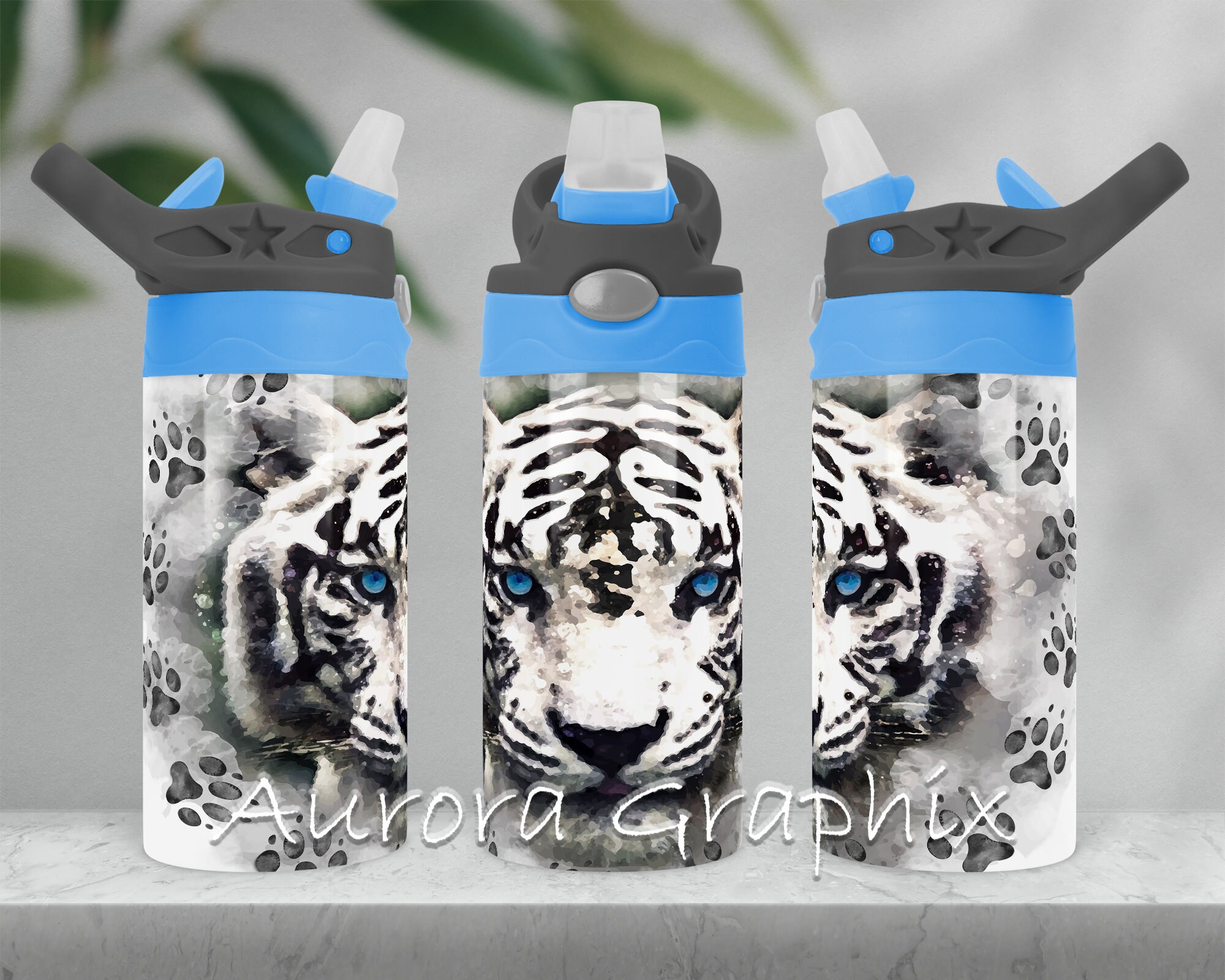White Tiger Digital 12oz Kids Water Bottle Tumbler Wrap - Etsy India