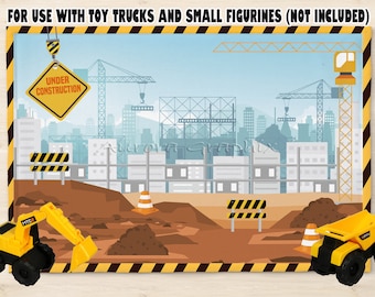 Construction Theme DIGITAL Sublimation Design for Play Mat Placemats Kids Food Play Mat Felt Gift Idea Dump Trucks Digital Download PNG Only