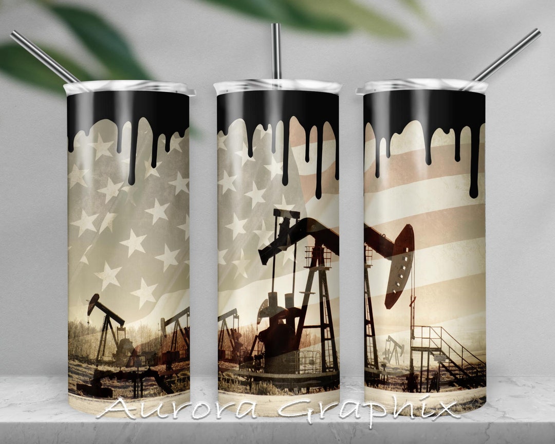 Oil Rig Wrapping Paper Oilfield Digital 20oz Skinny Tumbler Wrap Oil Rig American - Etsy