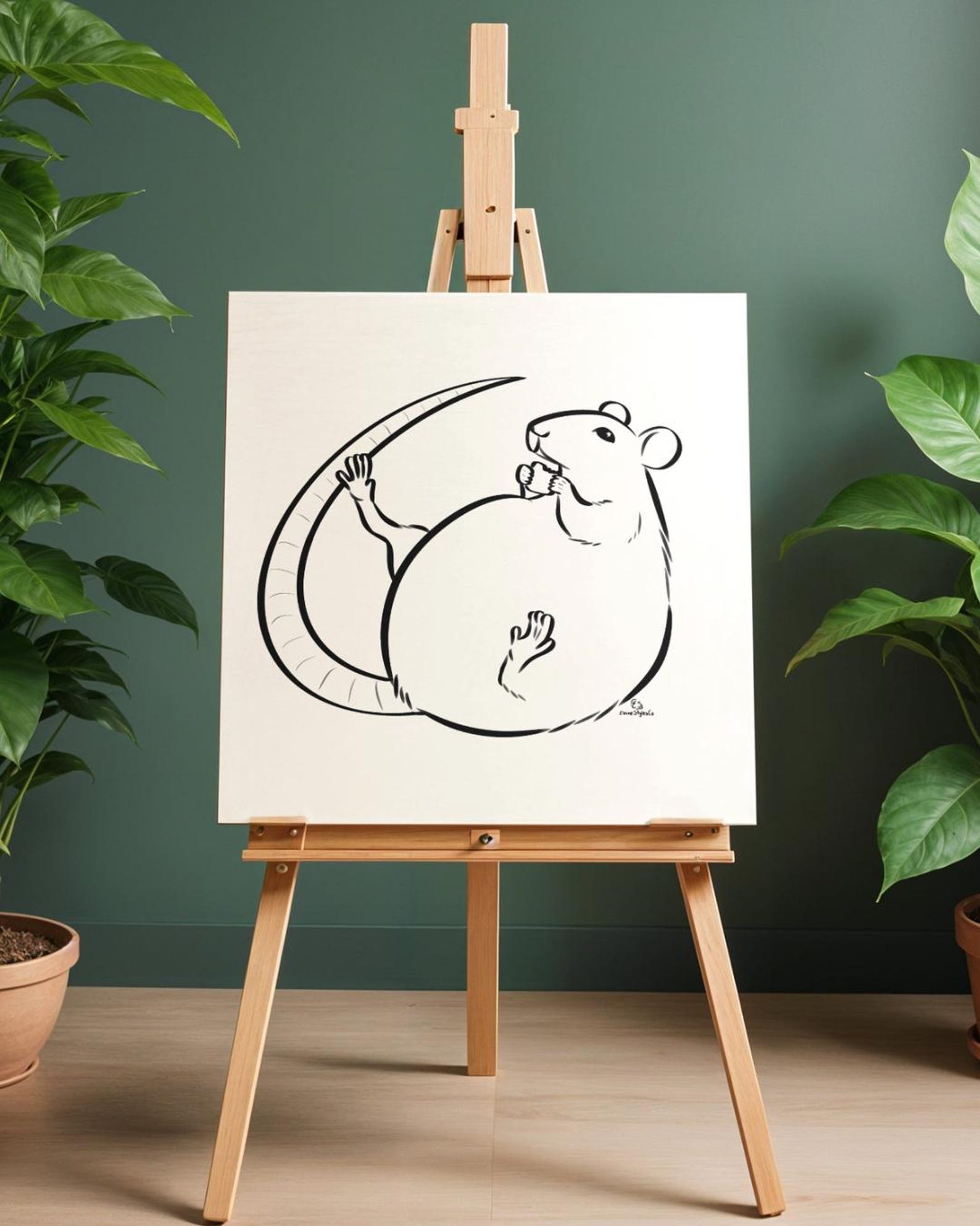 Cozy Rat Bold Coloring Page - Digital Download - PNG File - Etsy