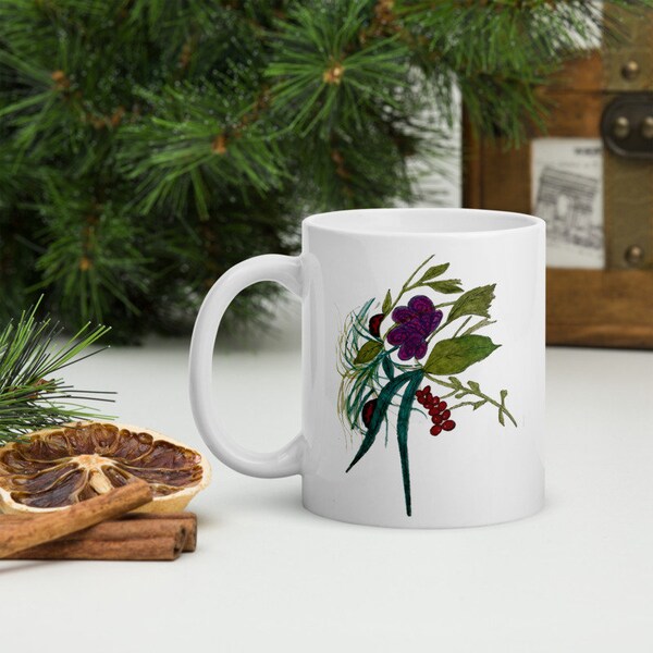 Lady Bird Floral Ceramic Coffee Mug