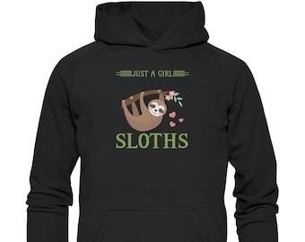 Hoodie XXL Sloth Just a Girl Who loves Sloths Basic Extra Large Unisex Hoodie 3XL to 5XL customizable