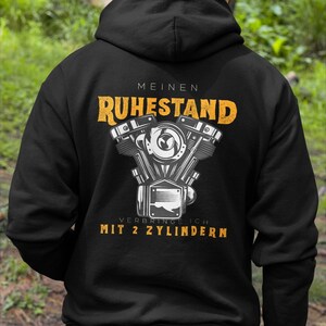 Das perfekte Geschenk für Rentner: Unser Zipper Hoodie mit V2 Motor für den Biker Opa zur Rente Bio Vergan bis 4XL