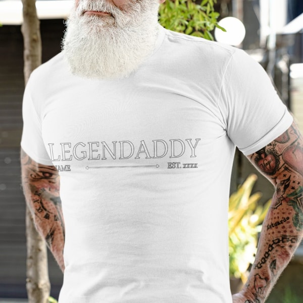 2024 Legendaddy Papa T-Shirt, personalisiertes Geschenk für den besten Papa, Geschenk zum Vatertag, Legendaddy Geschenk Geburt mit Namen