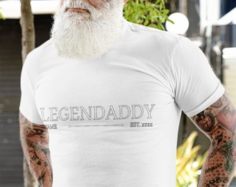 T-shirt Legendaddy Dad 2024, cadeau personnalisé pour le meilleur papa, cadeau pour la fête des pères, cadeau Legendaddy naissance avec nom