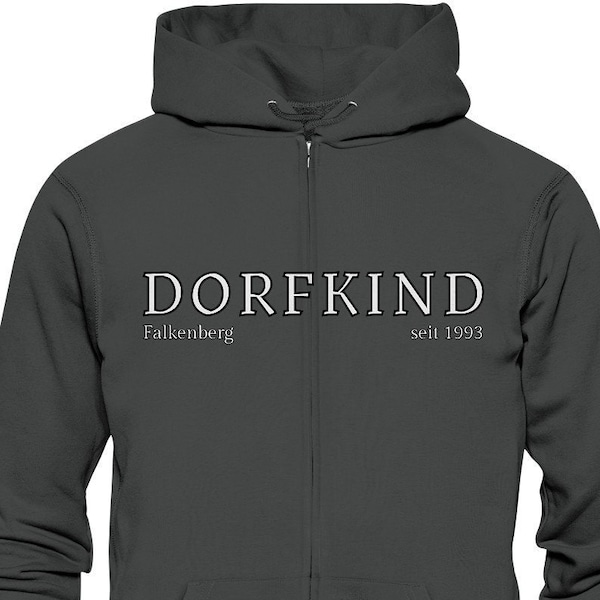 Dorfkind Jacke personalisiertes Geschenk Landleben Zipper Hoodie für ländliche Seelen! Dorfkindmoment  - Organic Zipper