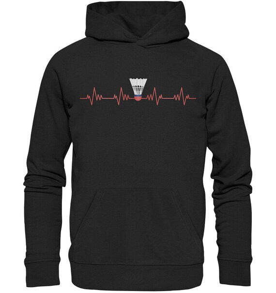 DerFaunXXL Hooded Sweater Badminton Ball Pulse Badminton Motif Premium Unisex Hoodie S to 2XL