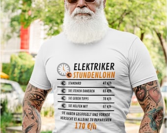 Electrician hourly wage T-shirt sayings funny, electrician gift, electrician T-shirt, craftsman T-shirt, master electrician gift