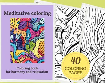 Abstract Pattern Coloring Pages, Meditative Stress Relief (PDF File)