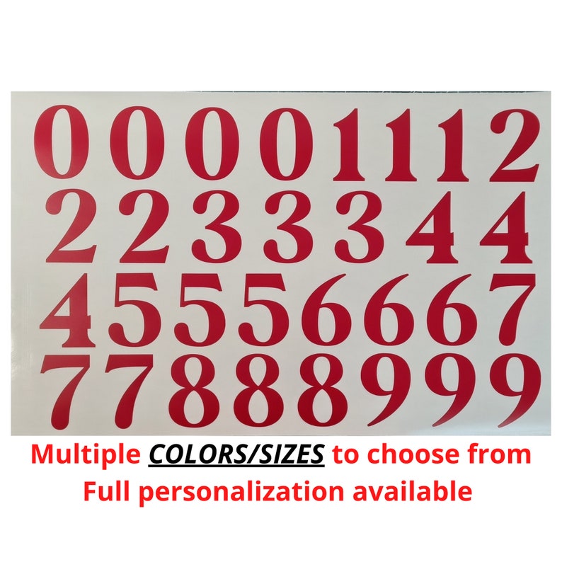 Sticky Plastic Numbers Sticky Vinyl Numbers Stickers Decals Bin Door Office Home Weather Proof ...